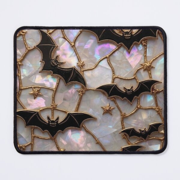Item preview, Gothic bats on golden stained glass designed and sold by BriSher.