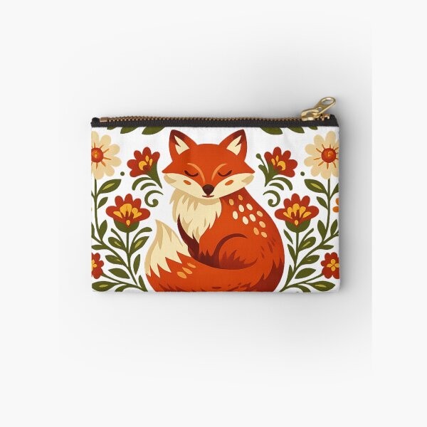 Item preview, Scandinavian Folk Art Fox - Floral Grandmacore designed and sold by Retro Mood Co.