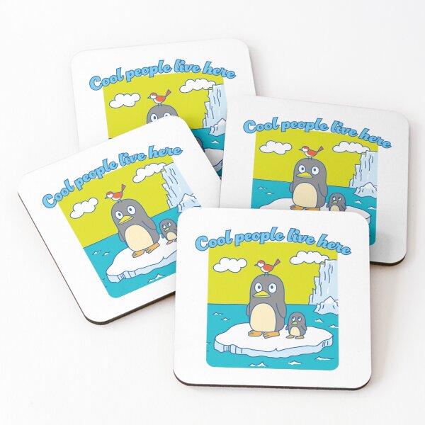 Artikelvorschau, Hier wohnen coole Leute, eine süße Pinguinfamilie entworfen und verkauft von CareerKitties.