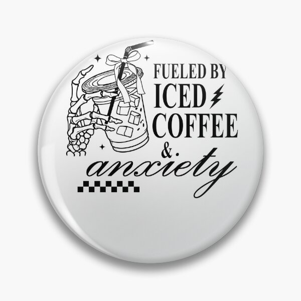 Item preview, Fueled By Iced Coffee And Anxiety Skeleton Hand Coquette designed and sold by krystalRomanart.