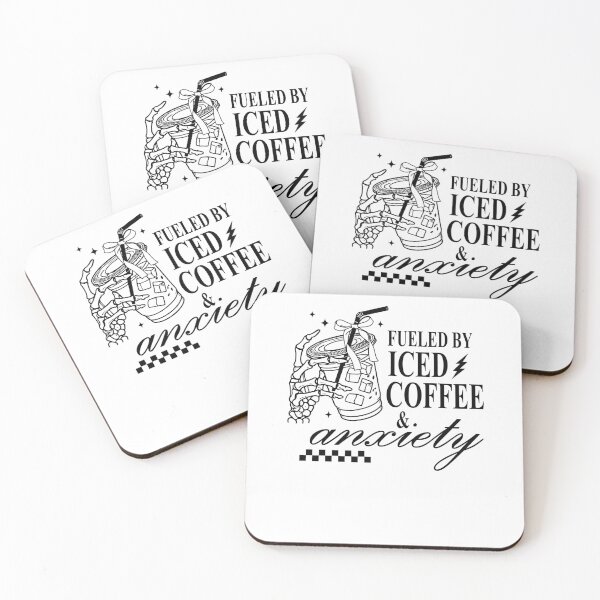 Item preview, Fueled By Iced Coffee And Anxiety Skeleton Hand Coquette designed and sold by krystalRomanart.