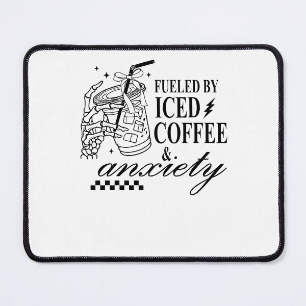 Item preview, Fueled By Iced Coffee And Anxiety Skeleton Hand Coquette designed and sold by krystalRomanart.