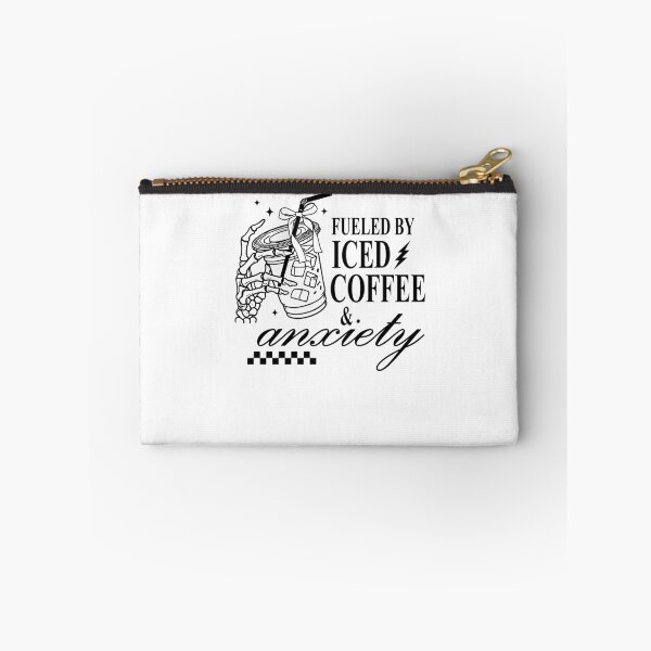 Item preview, Fueled By Iced Coffee And Anxiety Skeleton Hand Coquette designed and sold by krystalRomanart.