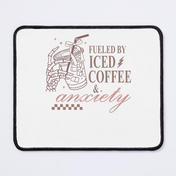 Item preview, Fueled By Iced Coffee And Anxiety Skeleton Hand Coquette designed and sold by krystalRomanart.