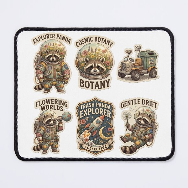Item preview, Whimsical Space Raccoon Explorer Collective Sticker Pack designed and sold by AnkitCreates.