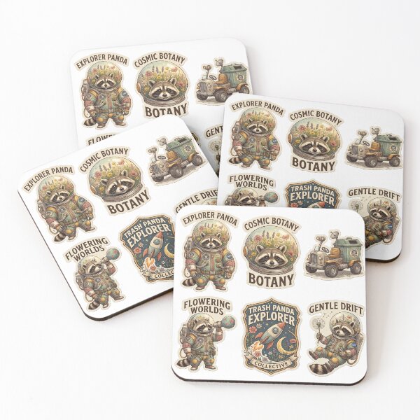 Item preview, Whimsical Space Raccoon Explorer Collective Sticker Pack designed and sold by AnkitCreates.