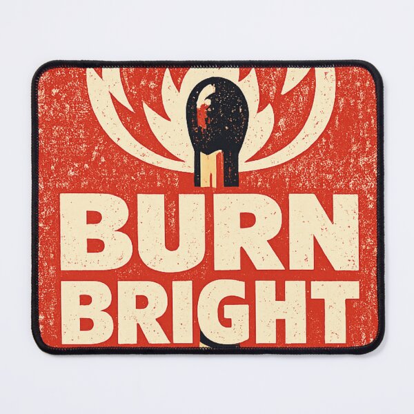 Item preview, Burn Bright Vintage Matchbox Label - Retro Typography designed and sold by Retro Mood Co.