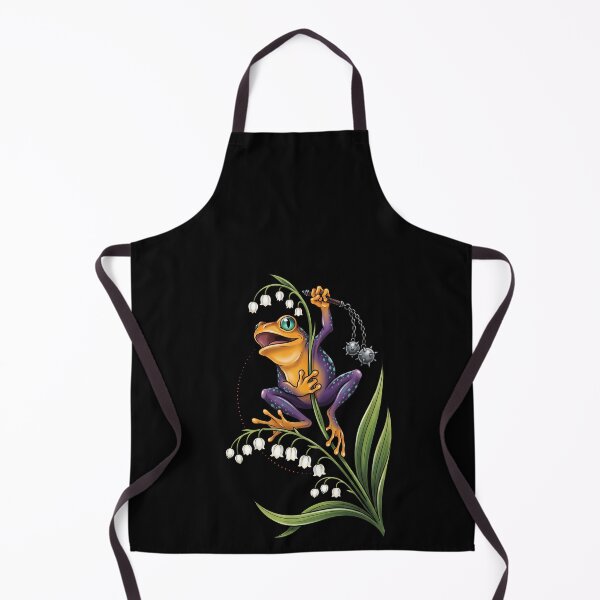 Item preview, Frog Climbing Lily of The Valley Holding Chain Botanical Art designed and sold by elderberry.