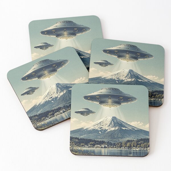 Item preview,  Ukiyo-e Flying Saucer - Japanese Woodblock UFO designed and sold by Retro Mood Co.