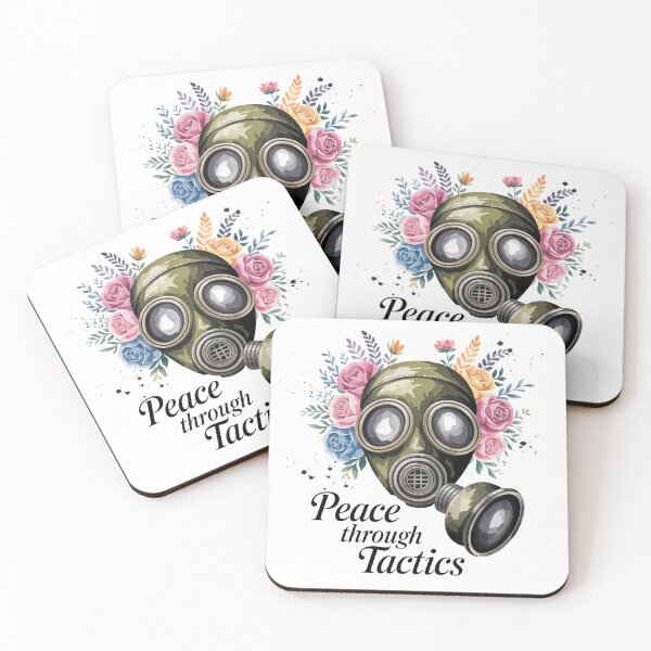 Item preview, Peace Through Tactics - Vintage Gas Mask with Wildflowers Art designed and sold by Thompika.