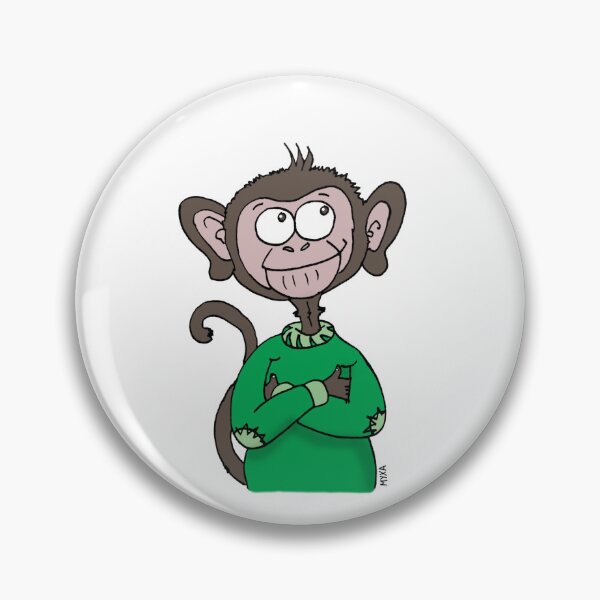 Item preview, Curious Monkey in a Green Sweater – Whimsical Animal Art designed and sold by MyxaART.
