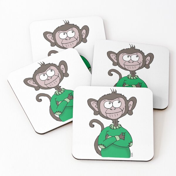 Item preview, Curious Monkey in a Green Sweater – Whimsical Animal Art designed and sold by MyxaART.