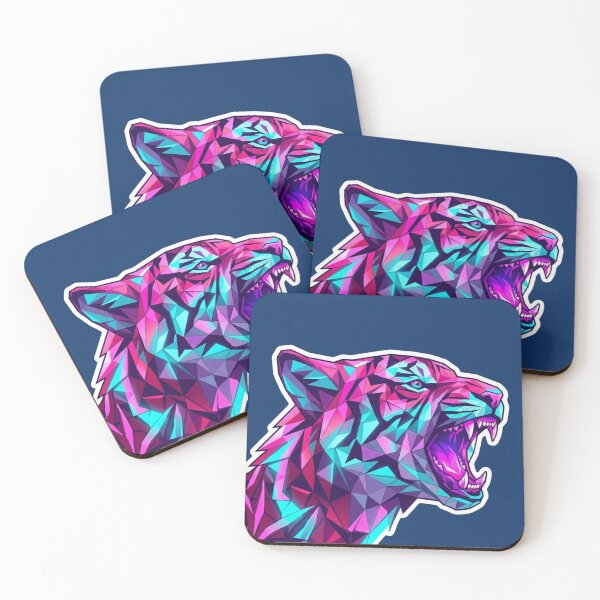 Item preview, Neon Geometric Tiger Head - Retro Future Polygon designed and sold by unboxedbyJuls.