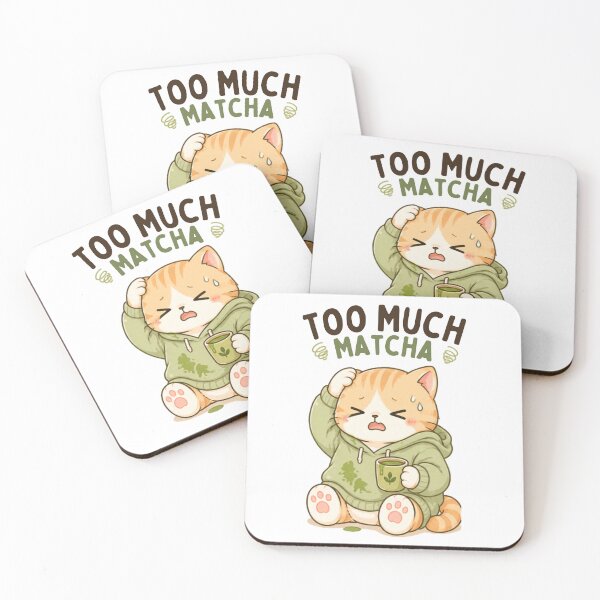 Item preview, Too Much Matcha Cat | Cute Kawaii Aesthetic | Overwhelmed Mood Design designed and sold by The Mood Index.