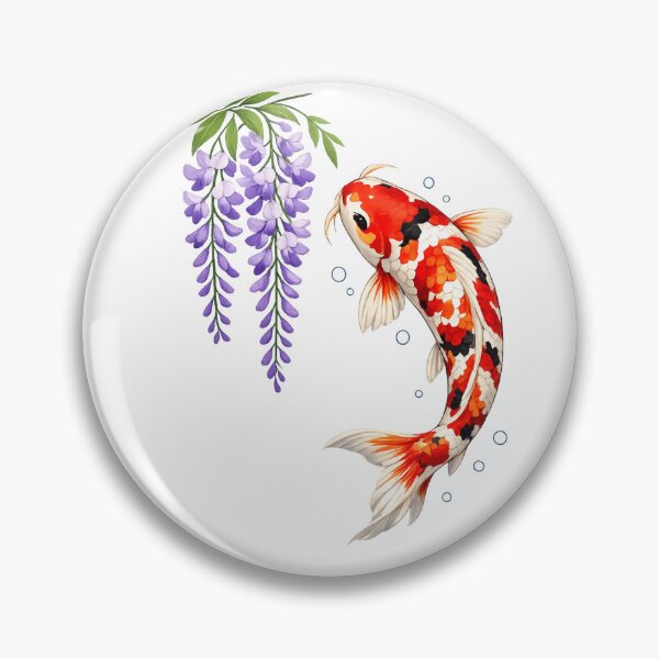 Item preview, Japanese Koi Fish and Purple Wisteria Zen Art designed and sold by SakuraMarket26.