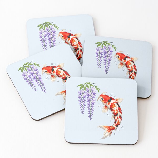 Item preview, Japanese Koi Fish and Purple Wisteria Zen Art designed and sold by SakuraMarket26.