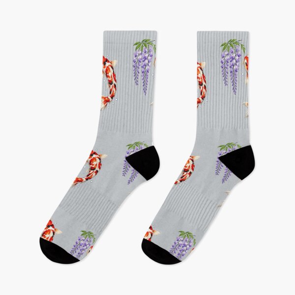 Item preview, Japanese Koi Fish and Purple Wisteria Zen Art designed and sold by SakuraMarket26.