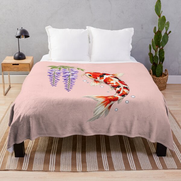Item preview, Japanese Koi Fish and Purple Wisteria Zen Art designed and sold by SakuraMarket26.
