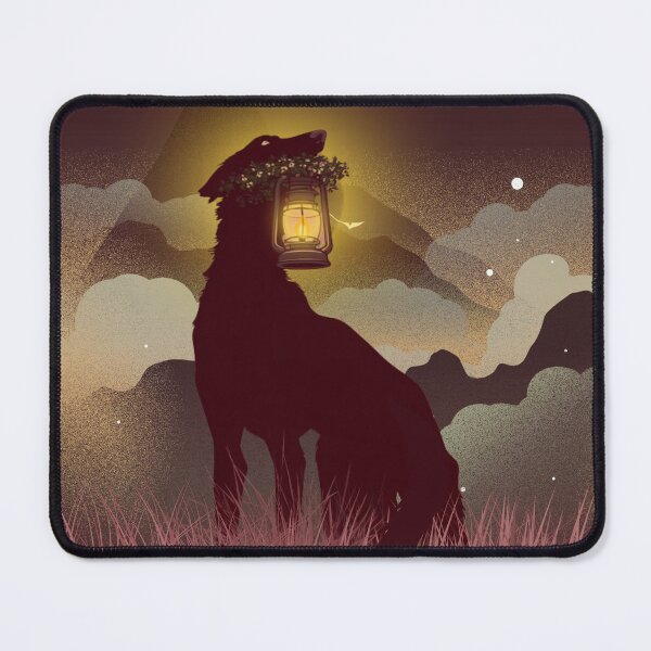 Item preview, Borzoi holding a Lantern at night designed and sold by mooncakekaro.