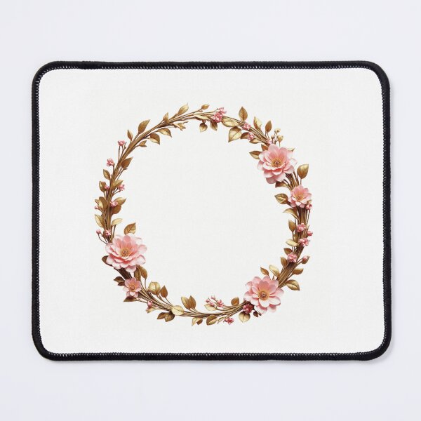 Item preview, Luxury Gold Leaf and Pink Flower Wreath Circle designed and sold by M.Store.