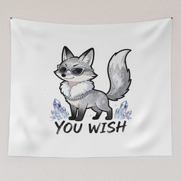 Item preview, Cold Silver Fox Sticker YOU WISH 1 designed and sold by HealthyEnvy.