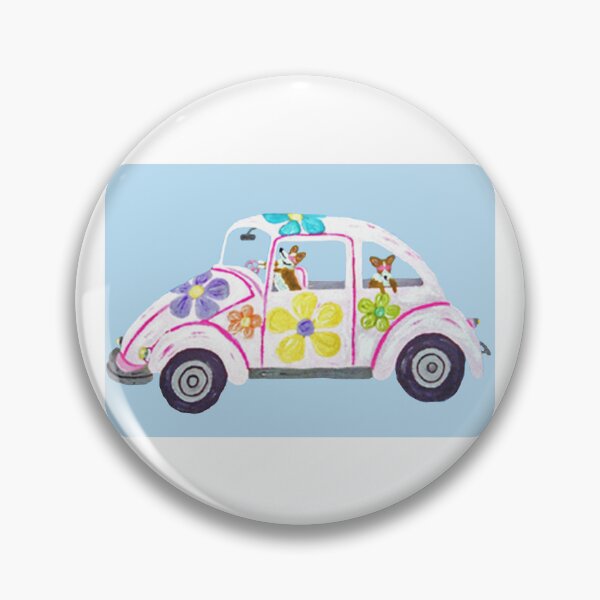 Item preview, Welsh Corgis in Retro Hippie Car designed and sold by Squirreldumplings.