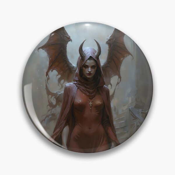 Item preview, Lilith In Red Dress Gothic Demoness Art designed and sold by DarkHolyQueen.