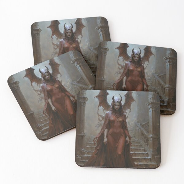 Item preview, Lilith In Red Dress Gothic Demoness Art designed and sold by DarkHolyQueen.