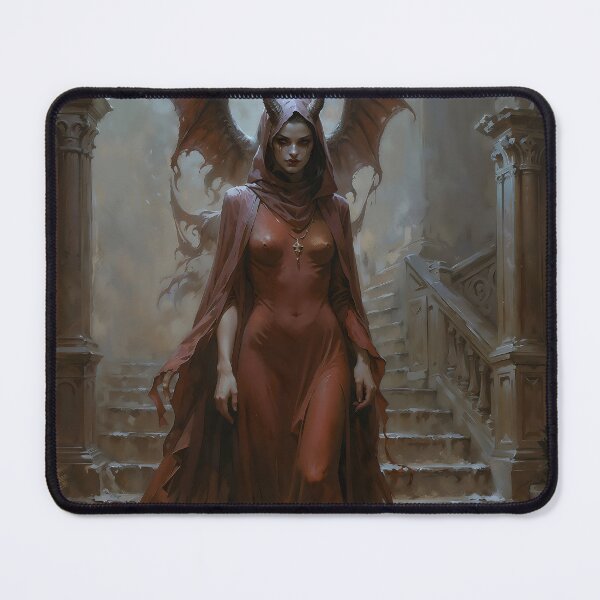 Item preview, Lilith In Red Dress Gothic Demoness Art designed and sold by DarkHolyQueen.