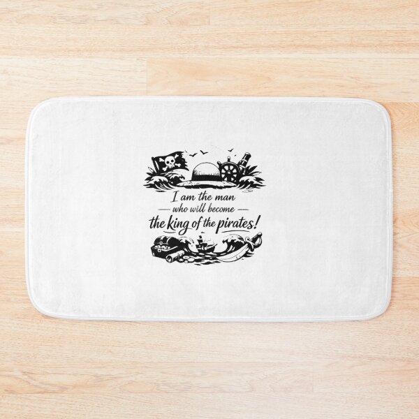 Item preview, "I am the man who will become the king of the pirates", text design, black and white ver designed and sold by Moonshroomarts.