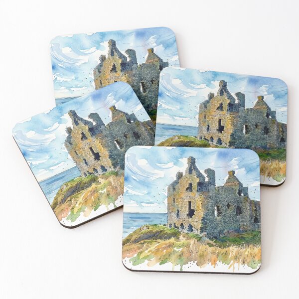 Item preview, Watercolour illustration of Dunskey Castle, Aberdeenshire, Scotland designed and sold by davidelder.