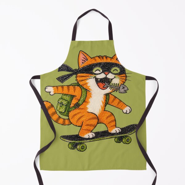 Item preview, Skater Cat Thief Fish Bone Fun Cartoon designed and sold by ArtdesignsA.