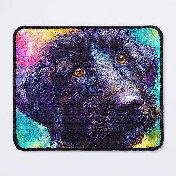 Item preview, Black Labradoodle in a Colorful Bandana designed and sold by RyanPhamDesigns.