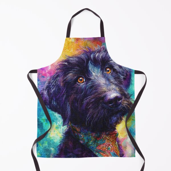 Item preview, Black Labradoodle in a Colorful Bandana designed and sold by RyanPhamDesigns.