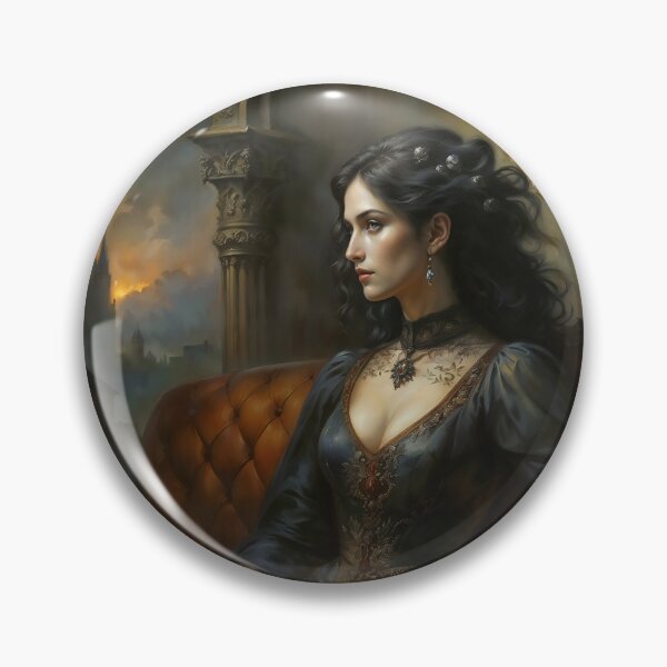 Item preview, Gothic Queen In Orange Armchair Castle Art designed and sold by DarkHolyQueen.