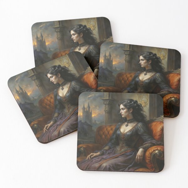 Item preview, Gothic Queen In Orange Armchair Castle Art designed and sold by DarkHolyQueen.