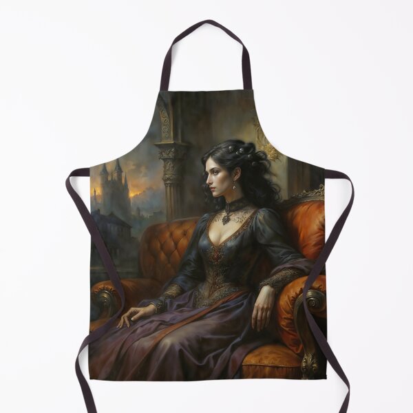 Item preview, Gothic Queen In Orange Armchair Castle Art designed and sold by DarkHolyQueen.
