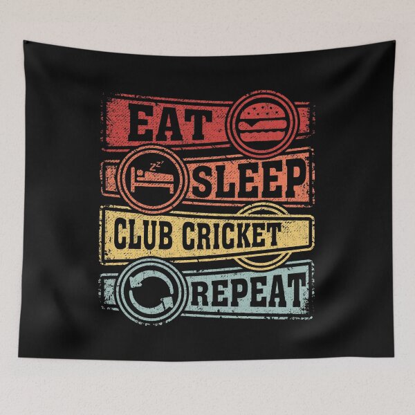 Item preview, Eat Sleep Club cricket Repeat designed and sold by GabbyKash.