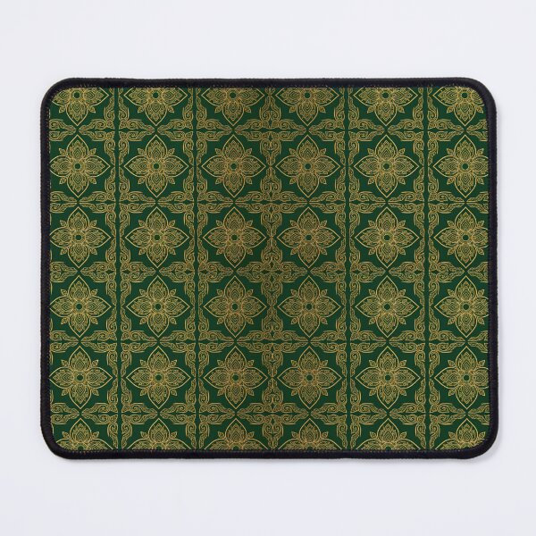 Item preview, Elegant Gold Thai Prajamyam Floral Pattern on Green designed and sold by warayut.