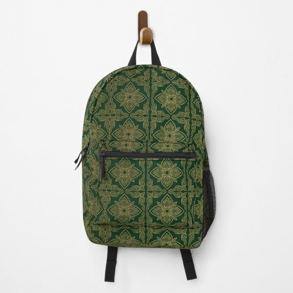 Item preview, Elegant Gold Thai Prajamyam Floral Pattern on Green designed and sold by warayut.