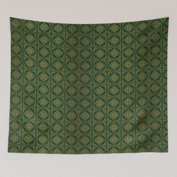 Item preview, Elegant Gold Thai Prajamyam Floral Pattern on Green designed and sold by warayut.
