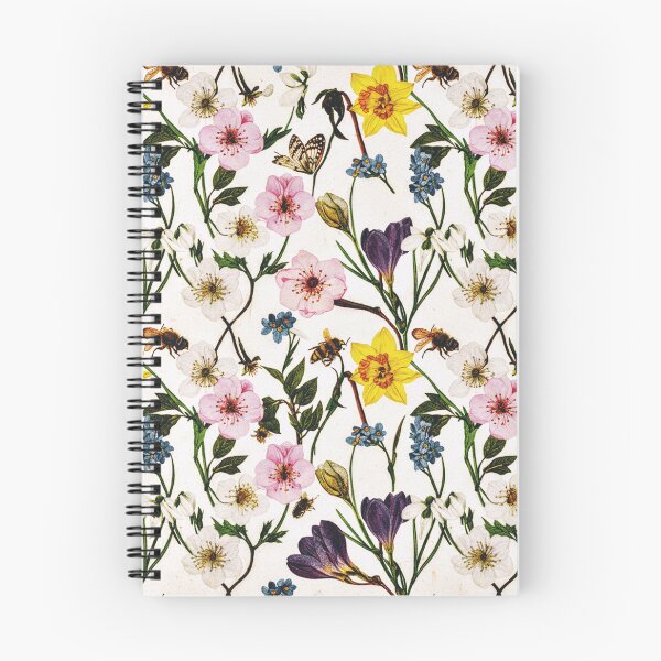 Item preview, Spring Botanical Floral Pattern Daffodil Blossom Bee Seamless Art designed and sold by IntelliMindDesigns.
