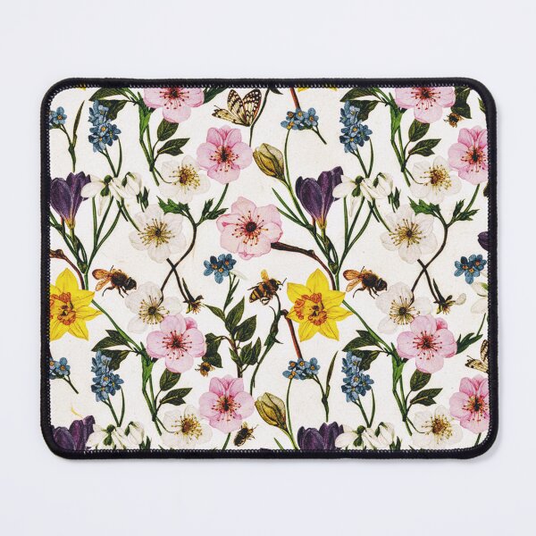 Item preview, Spring Botanical Floral Pattern Daffodil Blossom Bee Seamless Art designed and sold by IntelliMindDesigns.