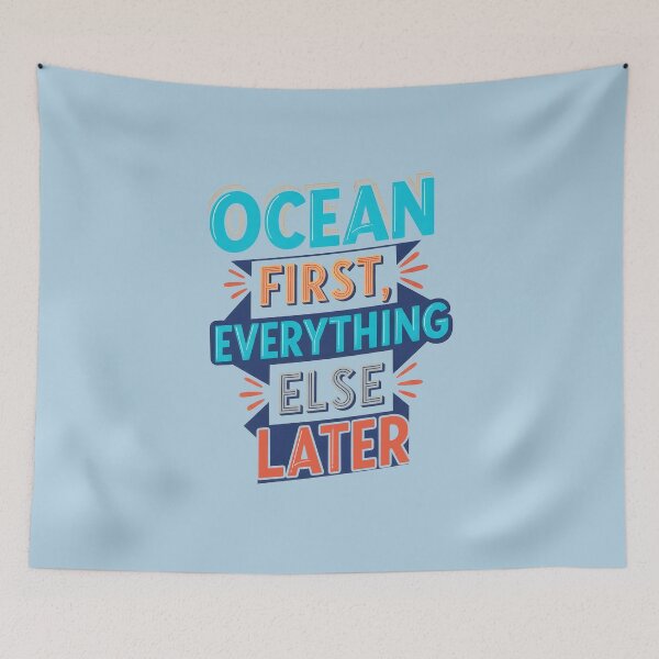 Item preview, Ocean First, Everything Else Later – Coastal Identity Typography Design designed and sold by Sea Gem.