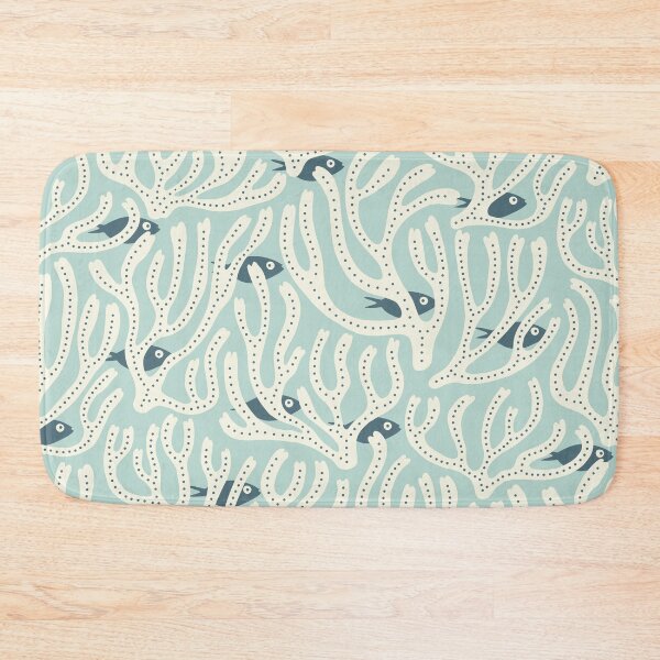 Item preview, The Fish Among the Seaweeds - light blue & cream designed and sold by Johanna Kindvall.