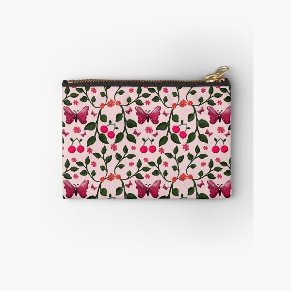 Item preview,  Cute Cherry Butterfly Pattern, Glossy Kawaii Fruit Floral Seamless Design, Pink Aesthetic Summer Cute Pattern designed and sold by HopeAndHustle.