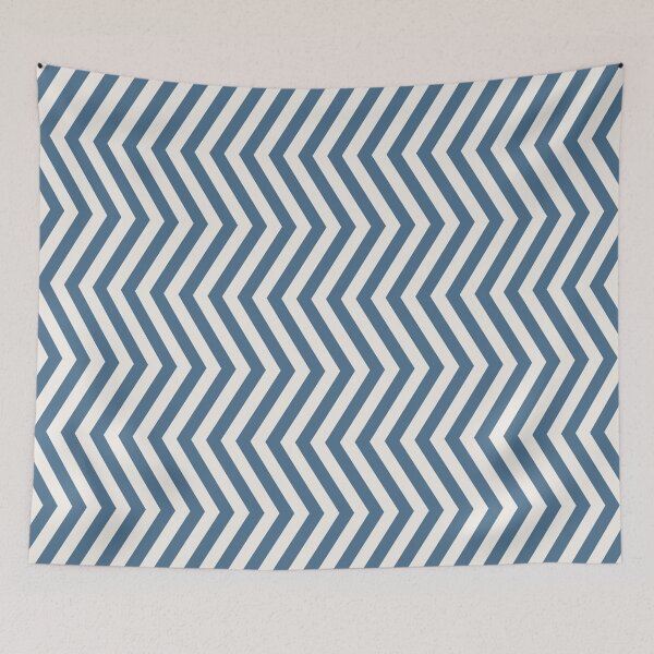 Item preview, Cream And Blue Chevron Pattern designed and sold by pattern-archive.
