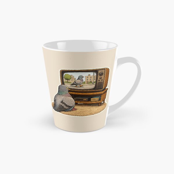 Item preview, Just One More Episode Pigeon Watching TV Illustration designed and sold by ChirpInc.