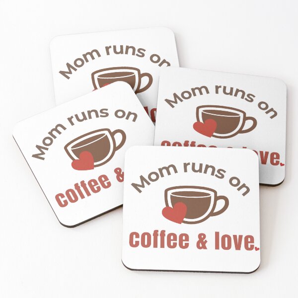 Item preview, Mom Runs on Coffee and Love Shirt – Funny Mom Gift, Cute Coffee Mom Tee, Mother’s Day Gift Idea designed and sold by vaastore.