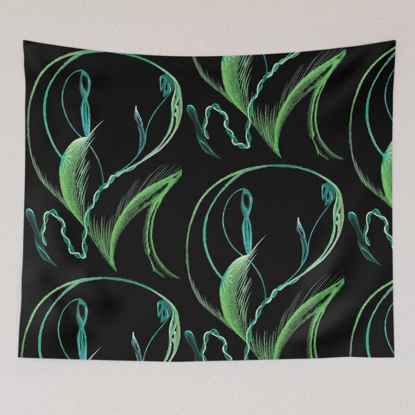 Item preview, Artemisia Plant Spirit Art Print — Channeled Botanical Energy Visionary Art Black Background designed and sold by Far Fractal.
